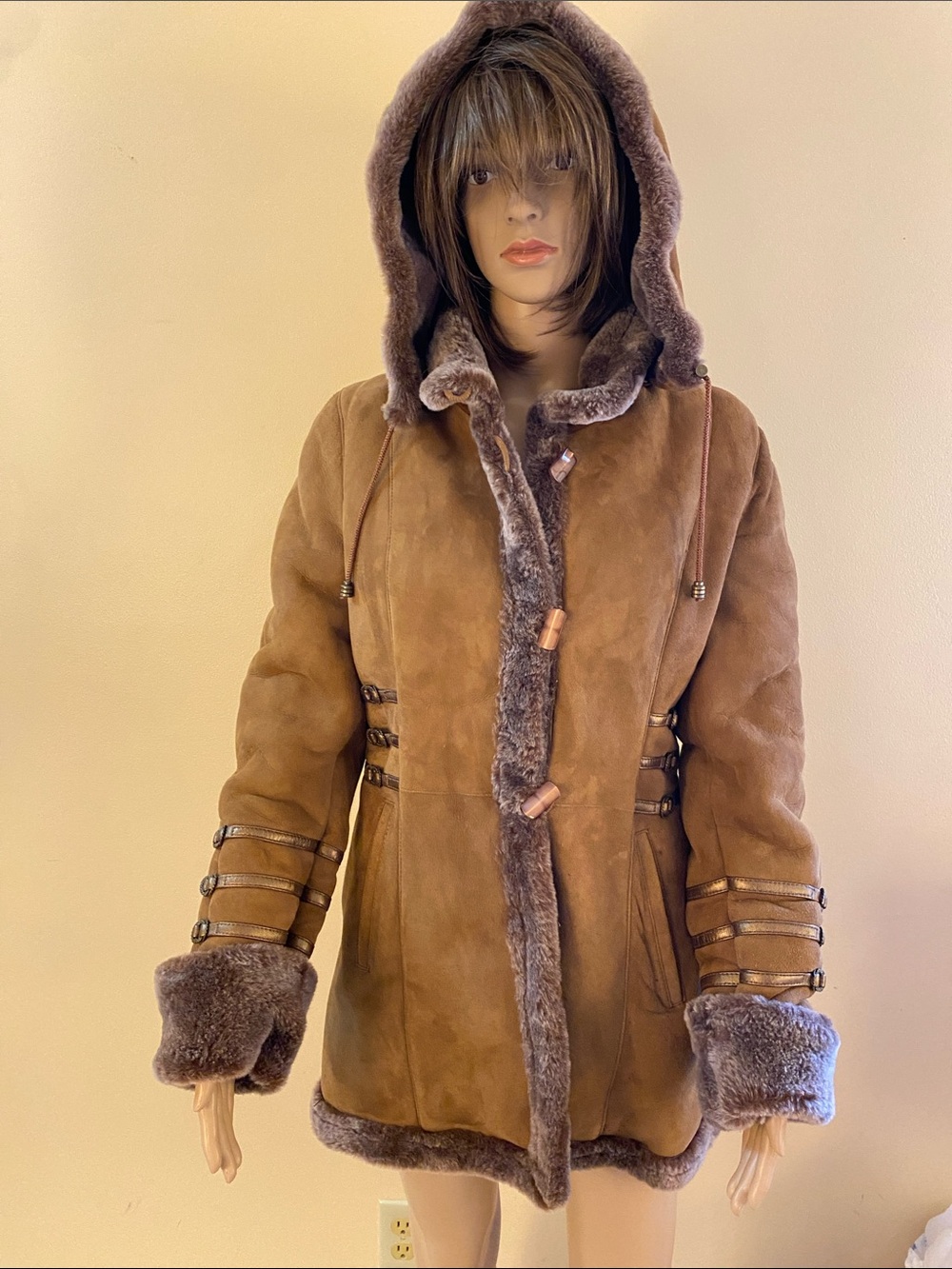 Sheepskin car coat, NWOT, size small, 36”chest